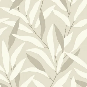 Papel Pintado Hojas Blanco Alba 50710