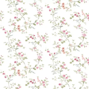 Papel pintado flores silvestres delicado estilo botánico